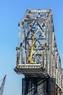Low angle view of bridge under construction