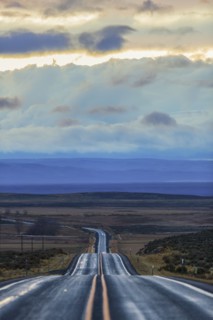 Empty road in rural landscape