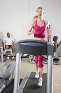 People exercising in health club