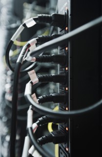 Close up of computer cords