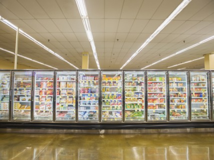 Frozen section of grocery store