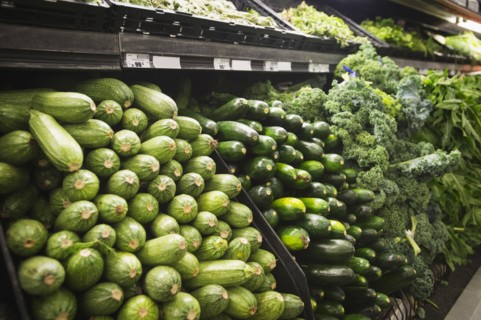 Close up of produce for sale in grocery store