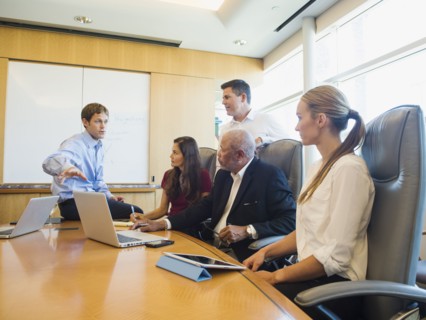 Business people talking in meeting