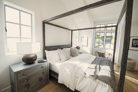 Canopy bed in modern bedroom