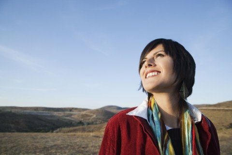 Hispanic woman enjoying the outdoors