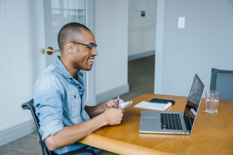 Business people on video conference