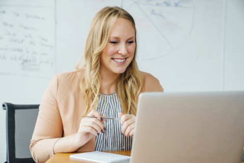 Businesswoman on video conference