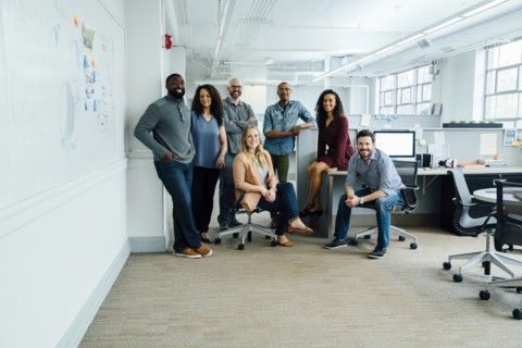 Portrait of diverse business people in office