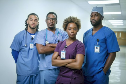 Portrait of confident nurses