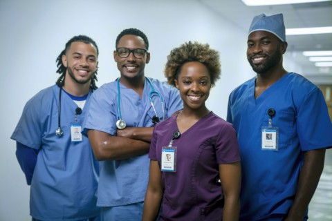 Portrait of smiling nurses