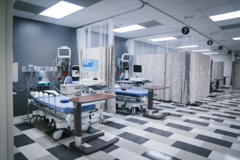 Empty hospital beds