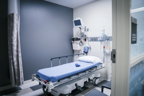 Empty hospital bed