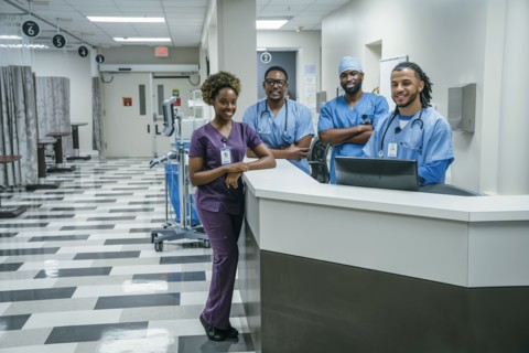 Portrait of smiling nurses in hospital