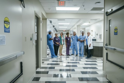 Portrait of medical team in hospital