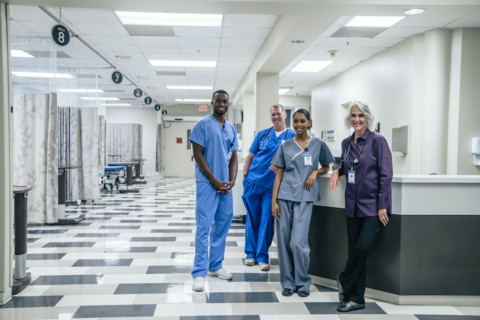 Portrait of medical team in hospital
