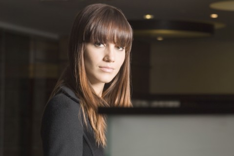 Portrait of woman with long hair