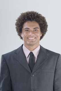 Mixed Race man wearing suit