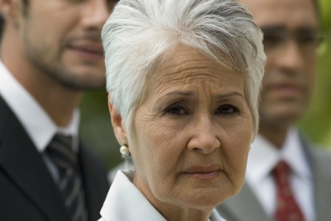 Close up of senior Hispanic businesswoman