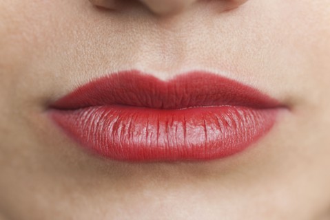 Close up of Caucasian woman's mouth