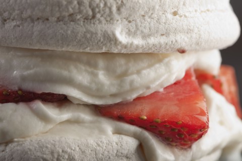 Close up of strawberry dessert