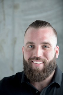 Portrait of smiling Caucasian man with beard
