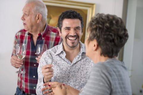 Hispanic family enjoying party