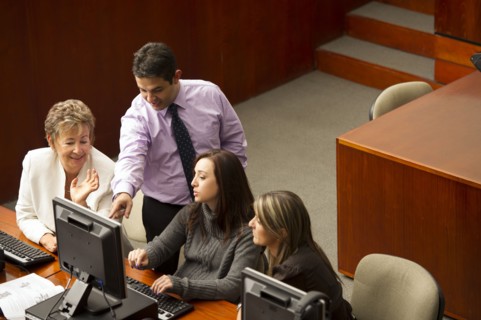Hispanic business people working together