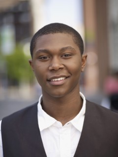 Confident African man smiling