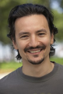 Close up of mixed race man smiling