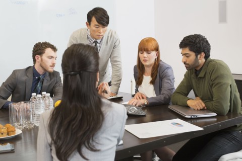 Business people talking in meeting
