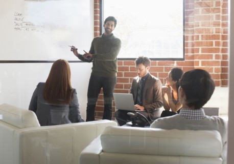 Business people talking in meeting