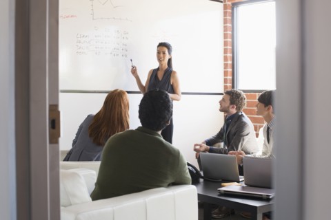 Business people talking in meeting