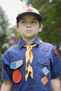 Asian boy wearing uniform
