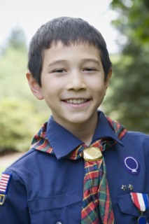 Asian boy wearing uniform
