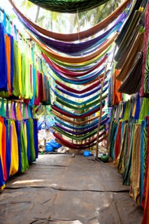 Variety of colorful Indian fabric