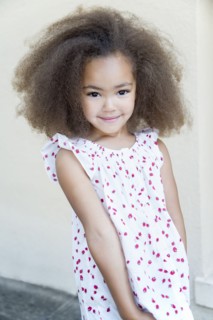 Smiling mixed race girl