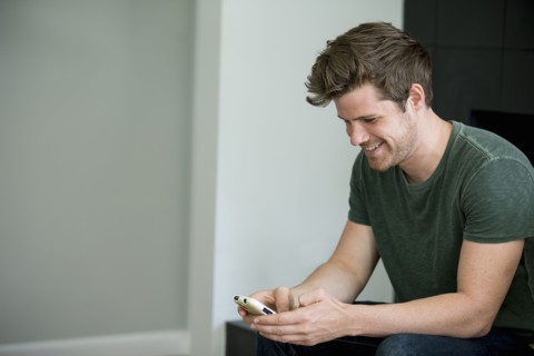 Man using cell phone