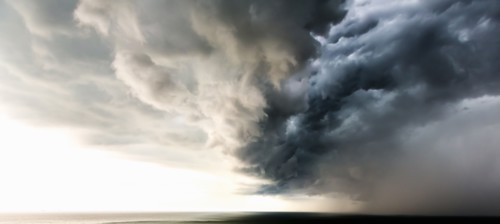 Dark clouds in dramatic sky