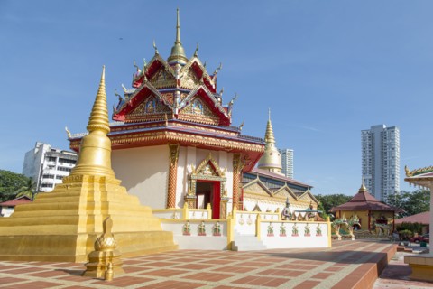 Wat Chayamangkalaram temple under blue sky