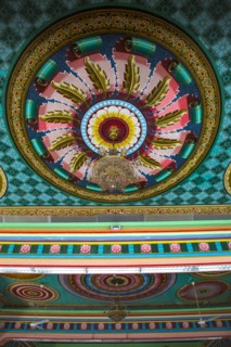 Ornate ceiling in Sri Mahamariamman temple