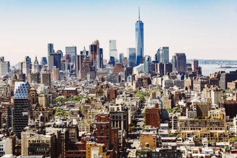 Aerial view of New York cityscape