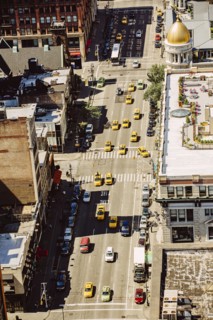 Aerial view of New York street