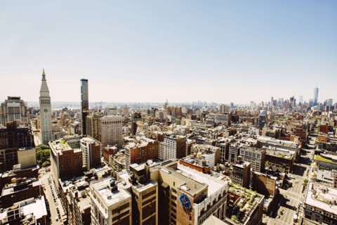 Aerial view of New York cityscape