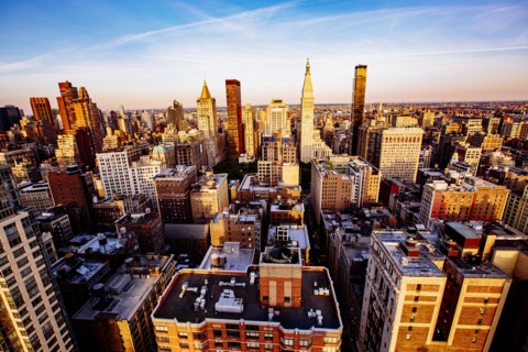 Aerial view of New York cityscape