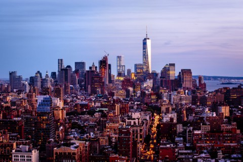 Aerial view of New York cityscape