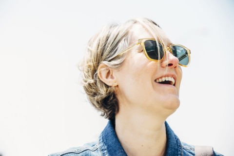 Caucasian woman wearing sunglasses outdoors