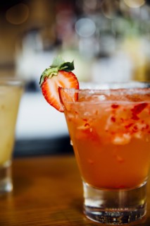 Close up of strawberry cocktail