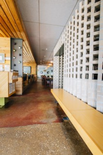 Empty waiting area in restaurant