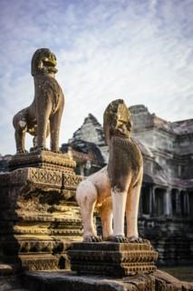 Statues at Angkor Wat ruins