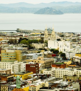 Aerial view of San Francisco cityscape